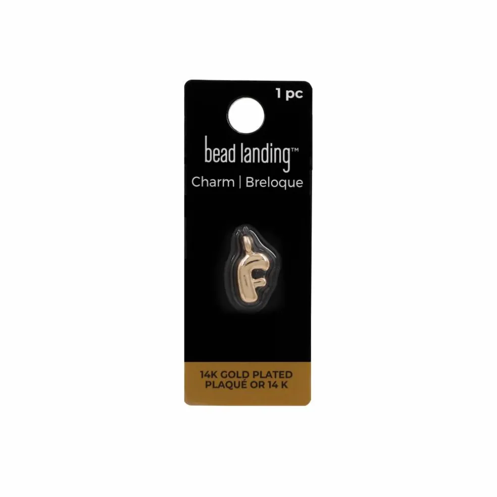 14K Gold Plated Metal Bubble Letter Charm by Bead Landing™