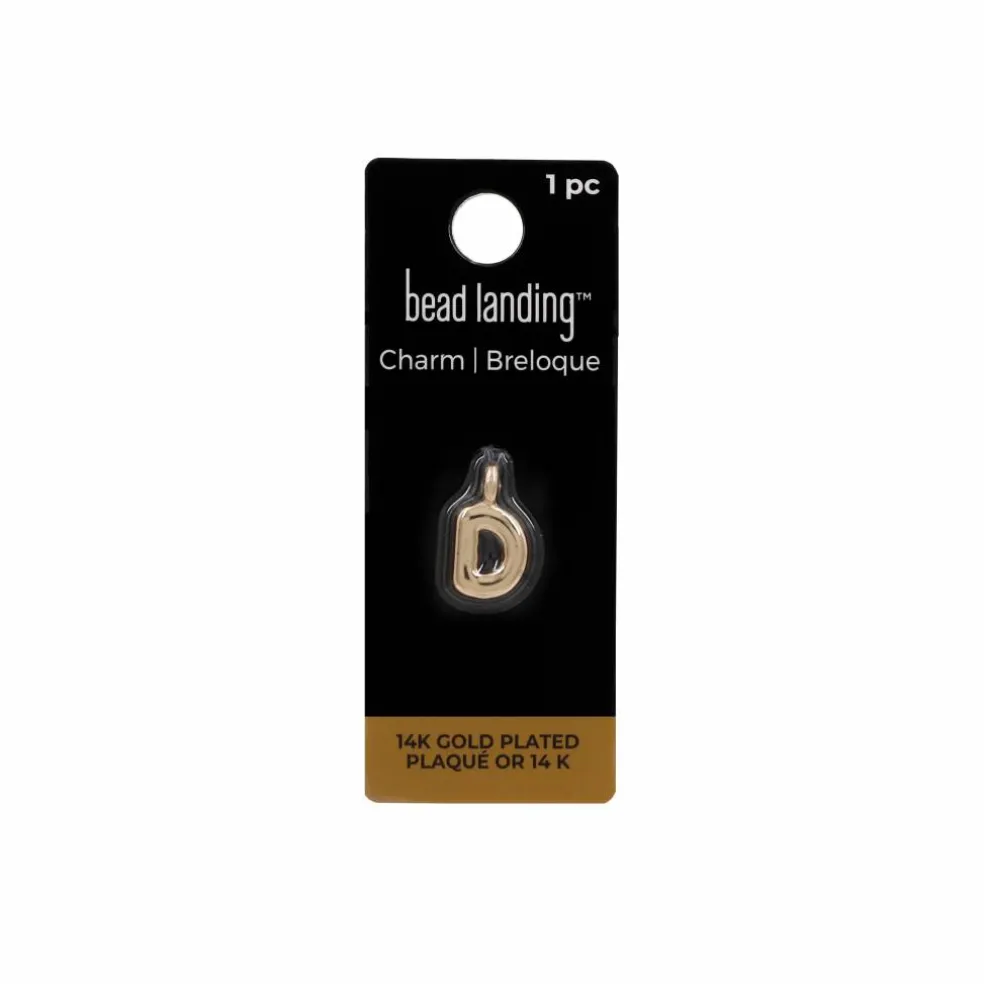14K Gold Plated Metal Bubble Letter Charm by Bead Landing™