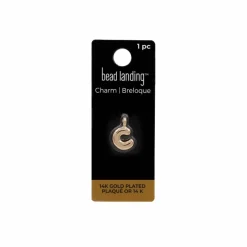 14K Gold Plated Metal Bubble Letter Charm by Bead Landing™