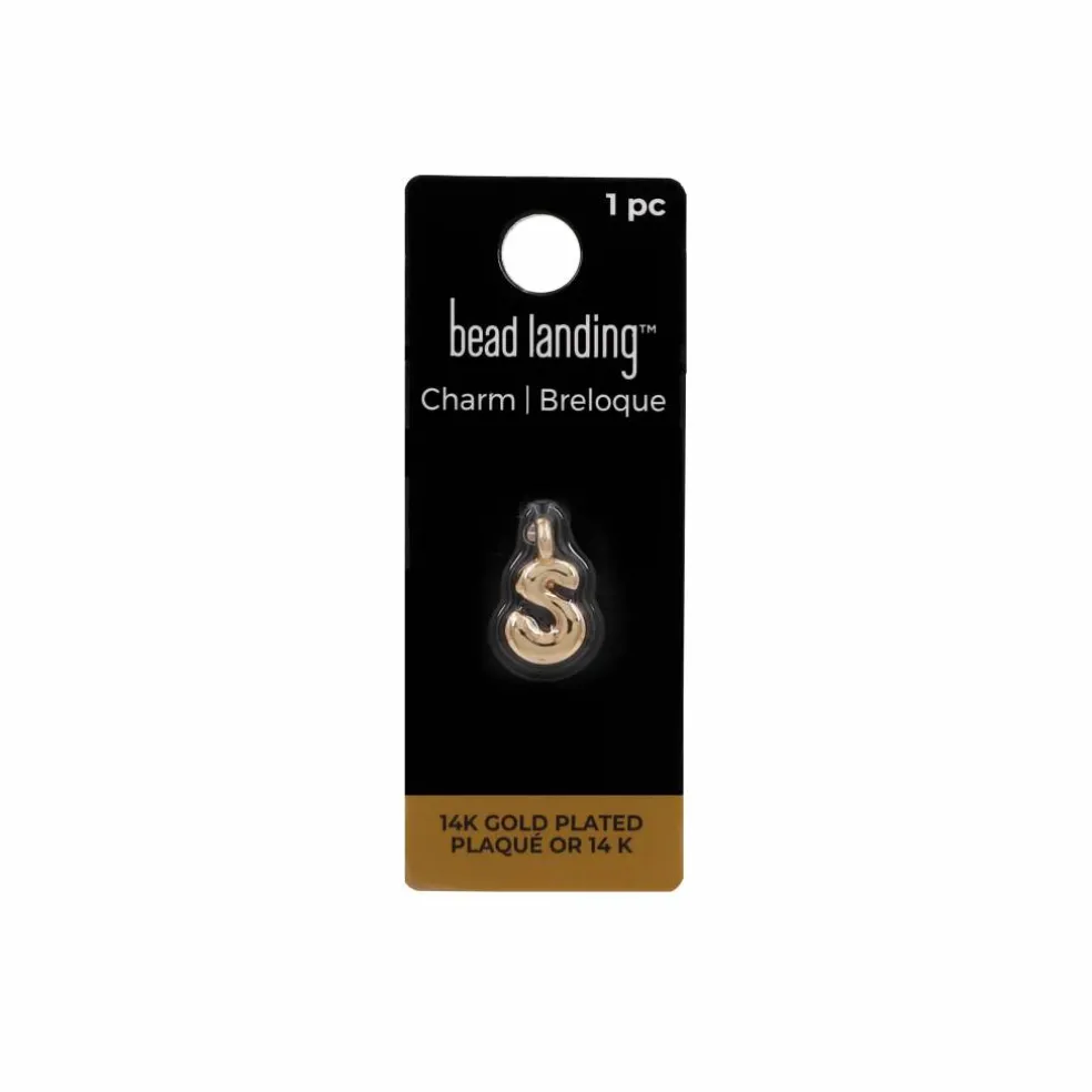14K Gold Plated Metal Bubble Letter Charm by Bead Landing™