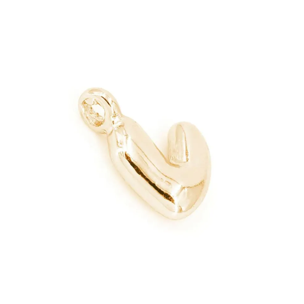 14K Gold Plated Metal Bubble Letter Charm by Bead Landing™