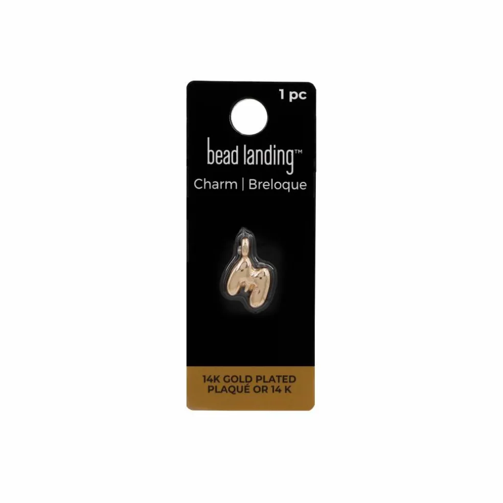 14K Gold Plated Metal Bubble Letter Charm by Bead Landing™