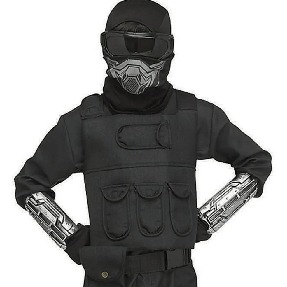 Kids Gaming Fighter Black Video Game Halloween Costume