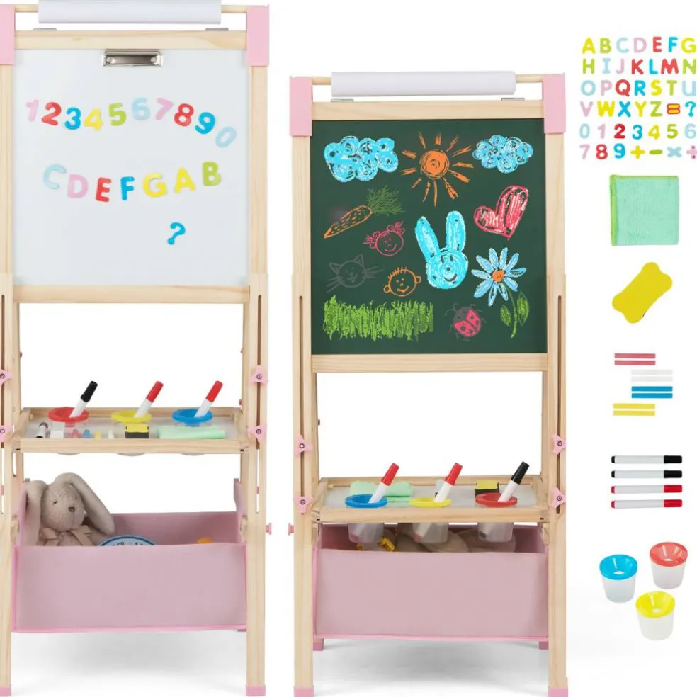 Kids 3-in-1 Adjustable Double-Sided Easel for Drawing and Painting