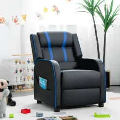Kids Recliner Chair with Side Pockets and Footrest
