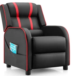 Kids Recliner Chair with Side Pockets and Footrest