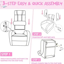 Kids Recliner Chair with Side Pockets and Footrest