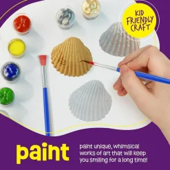 Kids Sea Shell Painting Kit – Arts & Crafts Activity Set, Creative Gift for Boys & Girls Ages 6–12, Fun DIY Craft for Christmas or Birthday