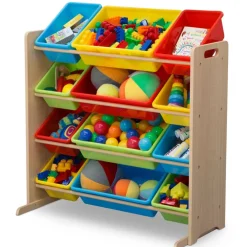 Kids Storage Organizer With 12 Plastic Bins