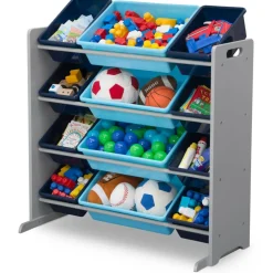 Kids Storage Organizer With 12 Plastic Bins