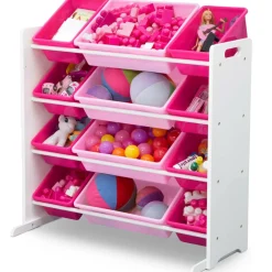 Kids Storage Organizer With 12 Plastic Bins