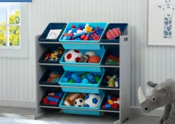 Kids Storage Organizer With 12 Plastic Bins