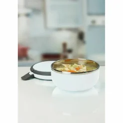 Kitchen Details 2-Tier White Insulated Stainless Steel Lunch Box