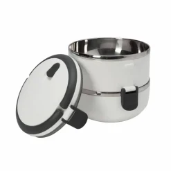Kitchen Details 2-Tier White Insulated Stainless Steel Lunch Box
