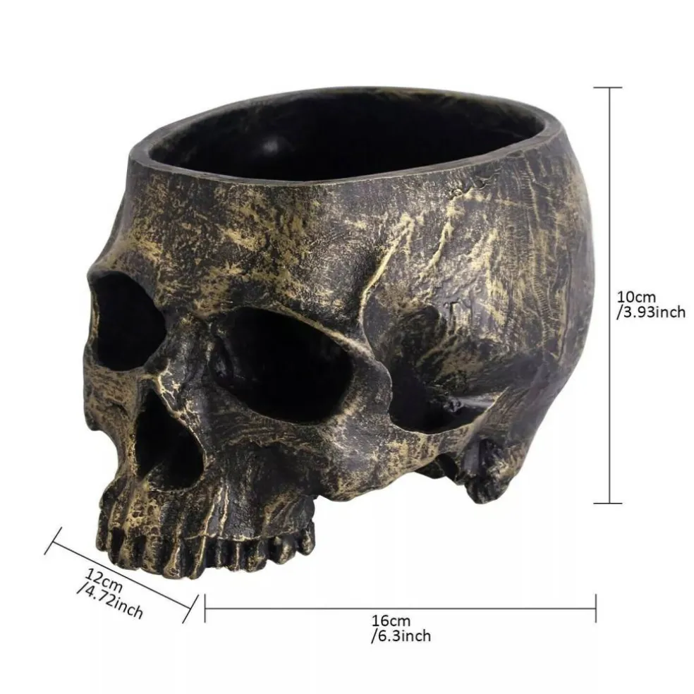 Kitcheniva Bronze Halloween Candy Dish Deep Skull Head