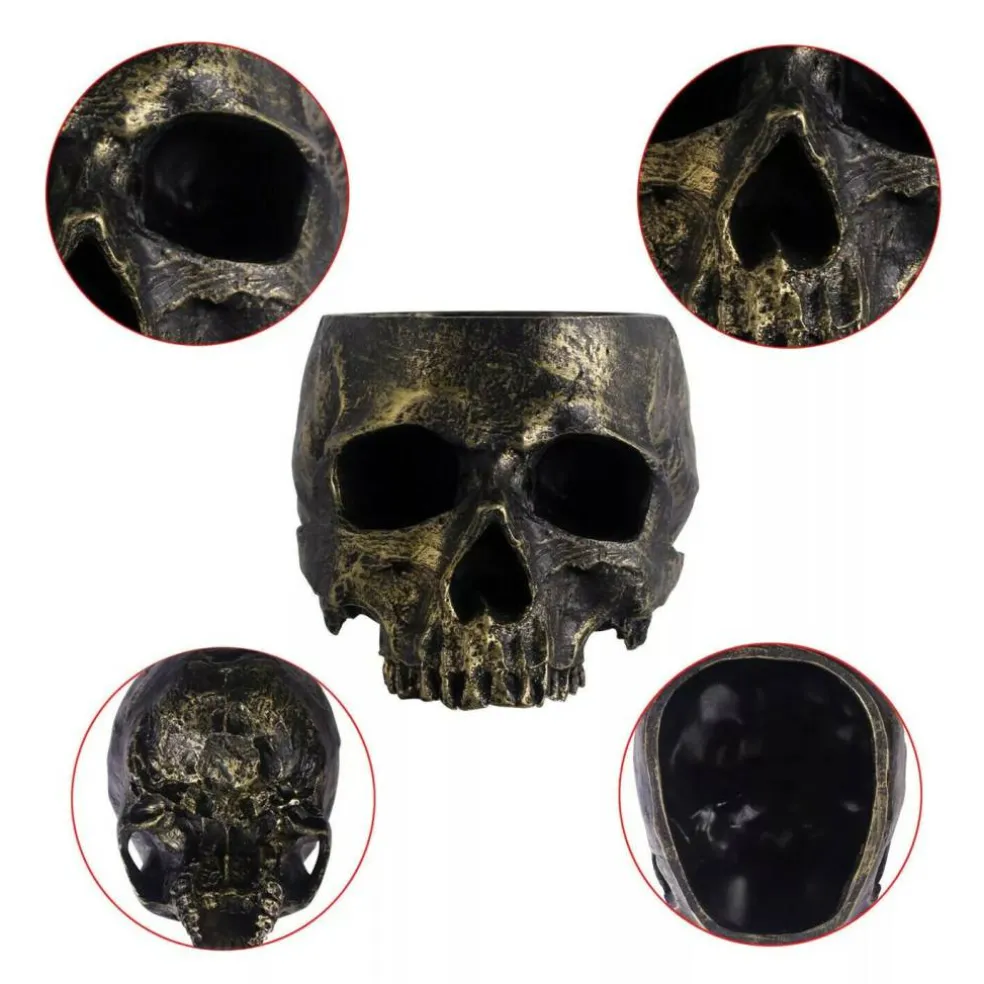 Kitcheniva Bronze Halloween Candy Dish Deep Skull Head
