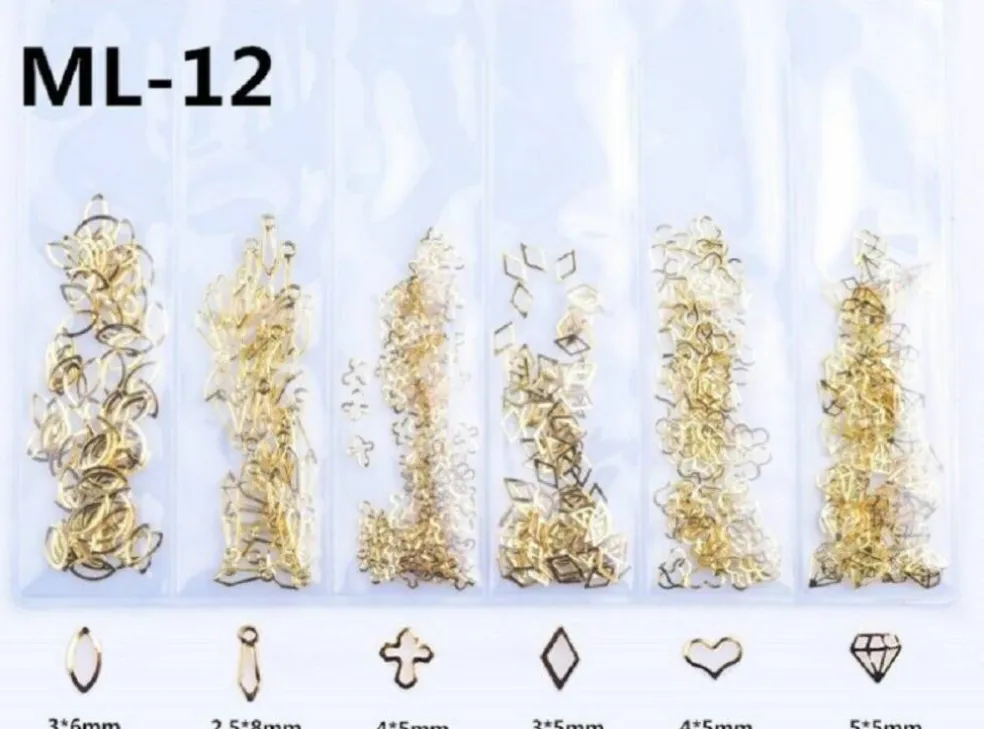 Kitcheniva 3D Ocean Rivets Gold Rhinestones Nail Art Decoration