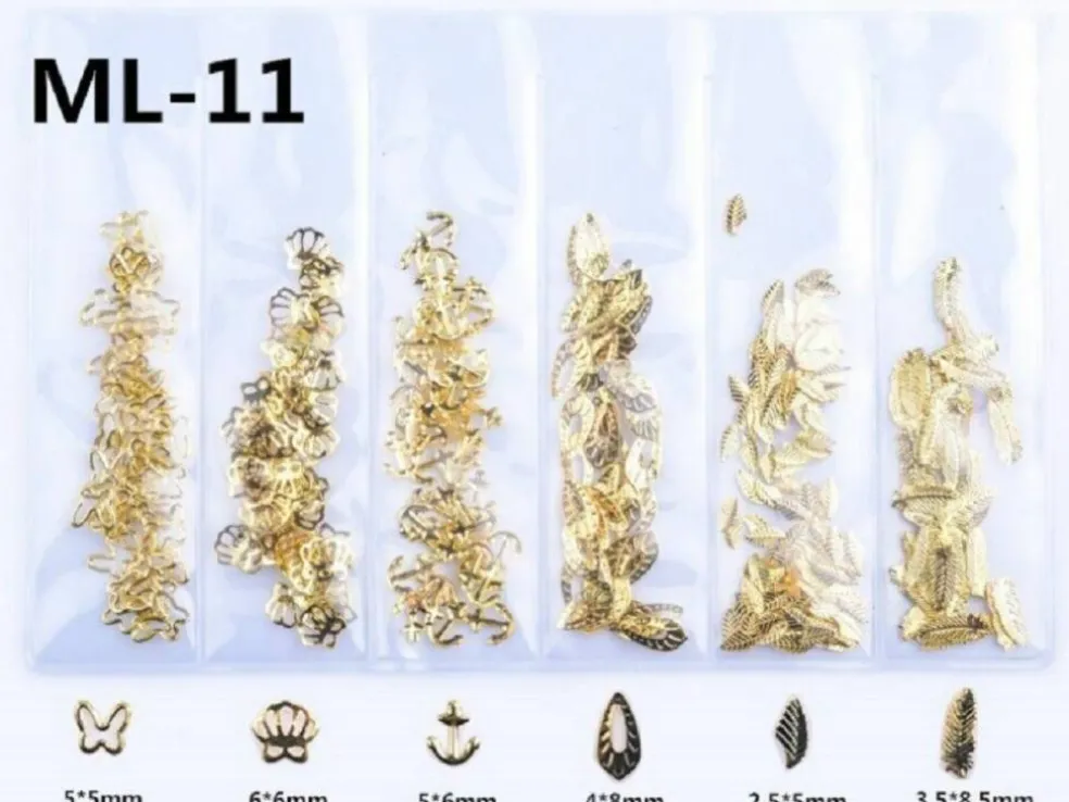 Kitcheniva 3D Ocean Rivets Gold Rhinestones Nail Art Decoration
