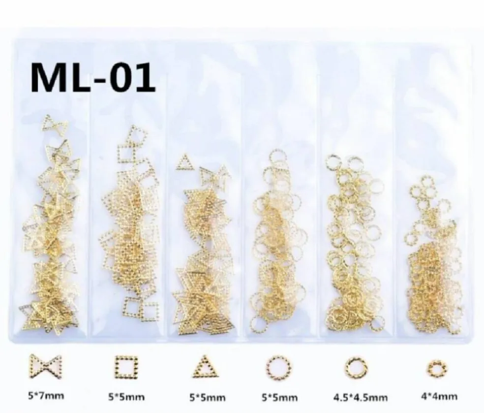Kitcheniva 3D Ocean Rivets Gold Rhinestones Nail Art Decoration