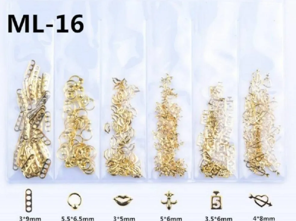 Kitcheniva 3D Ocean Rivets Gold Rhinestones Nail Art Decoration