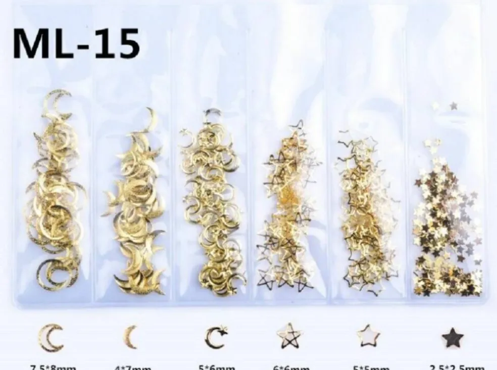Kitcheniva 3D Ocean Rivets Gold Rhinestones Nail Art Decoration