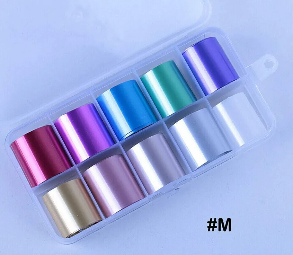 Kitcheniva Holographic Nail Foils DIY Sticker Set of 10
