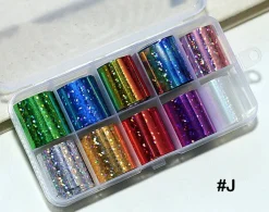 Kitcheniva Holographic Nail Foils DIY Sticker Set of 10