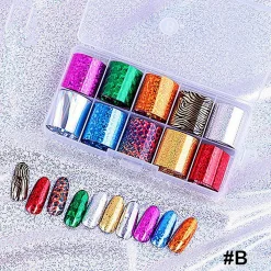 Kitcheniva Holographic Nail Foils DIY Sticker Set of 10