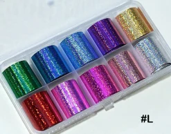 Kitcheniva Holographic Nail Foils DIY Sticker Set of 10