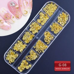 Kitcheniva Nail Glitter Flakes Sequins Rhinestones Pearl Nail Art Decorations