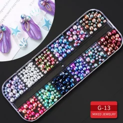Kitcheniva Nail Glitter Flakes Sequins Rhinestones Pearl Nail Art Decorations