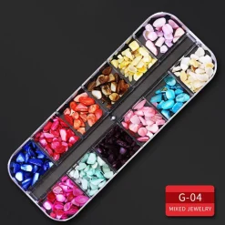 Kitcheniva Nail Glitter Flakes Sequins Rhinestones Pearl Nail Art Decorations