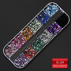 Kitcheniva Nail Glitter Flakes Sequins Rhinestones Pearl Nail Art Decorations