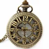 Kitcheniva Retro Antique Bronze Skull Shaped Pocket Watch