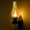 Kitcheniva Retro Wall Lamp Sconce Glass and Iron Light Fixture