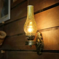 Kitcheniva Retro Wall Lamp Sconce Glass and Iron Light Fixture