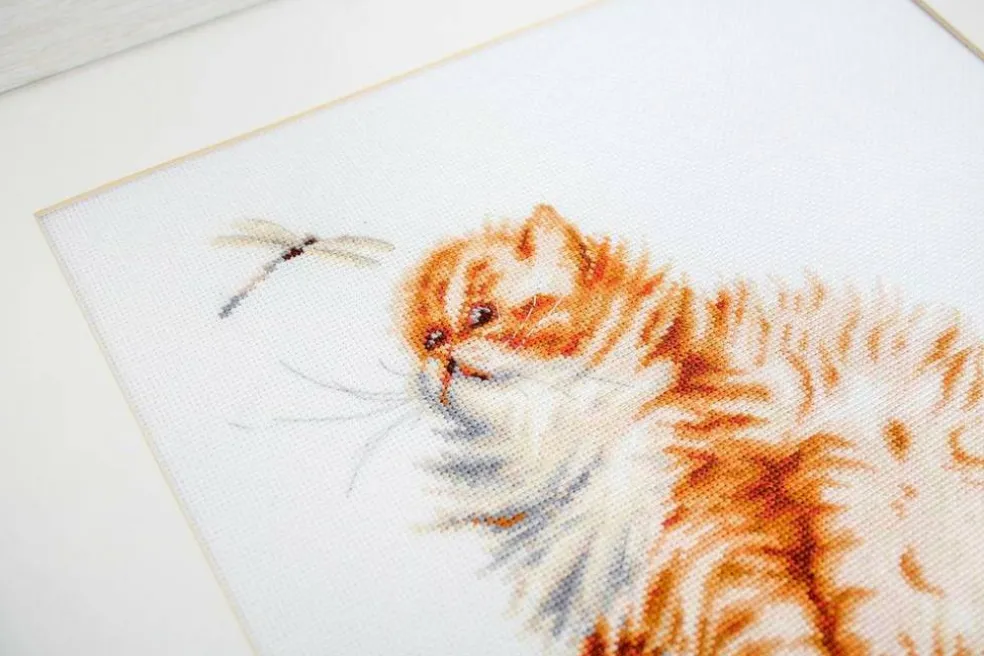 Kitten with a dragonfly Counted Cross-Stitch Kit by Luca-S B2270L