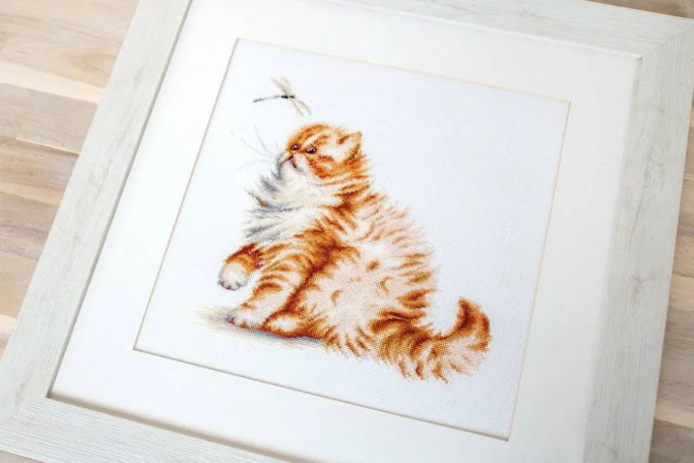 Kitten with a dragonfly Counted Cross-Stitch Kit by Luca-S B2270L