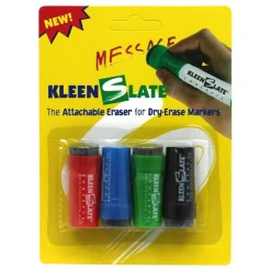 KleenSlate® Attachable Erasers for Dry-Erase Markers, 12 Packs of 4