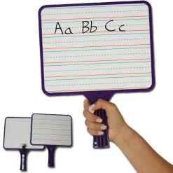 KleenSlate® Blank & Lined Double-Sided Rectangular Dry Erase Paddles with Markers, 10 Sets
