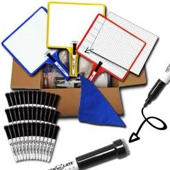 KleenSlate® Handheld Whiteboards with Clear Dry Erase Sleeves & Markers, 36 Sets