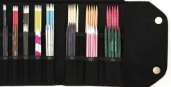 KnitPro Double Pointed Knitting Needle Case- Beige or Black, 8.5"x 6.9" x 0.5"