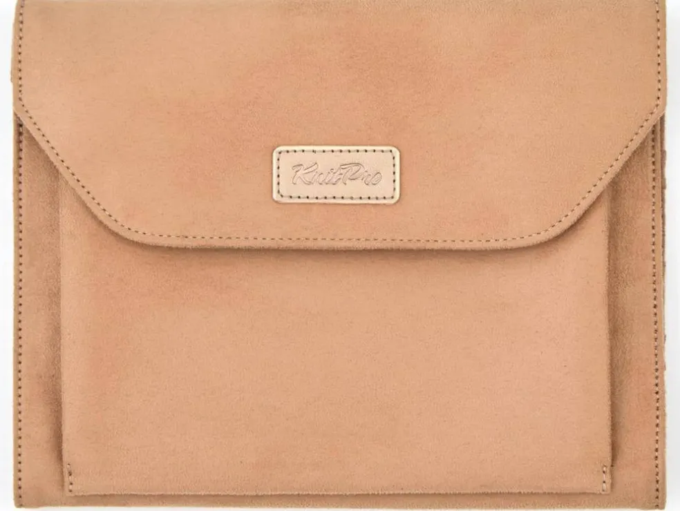 KnitPro Double Pointed Knitting Needle Case- Beige or Black, 8.5"x 6.9" x 0.5"