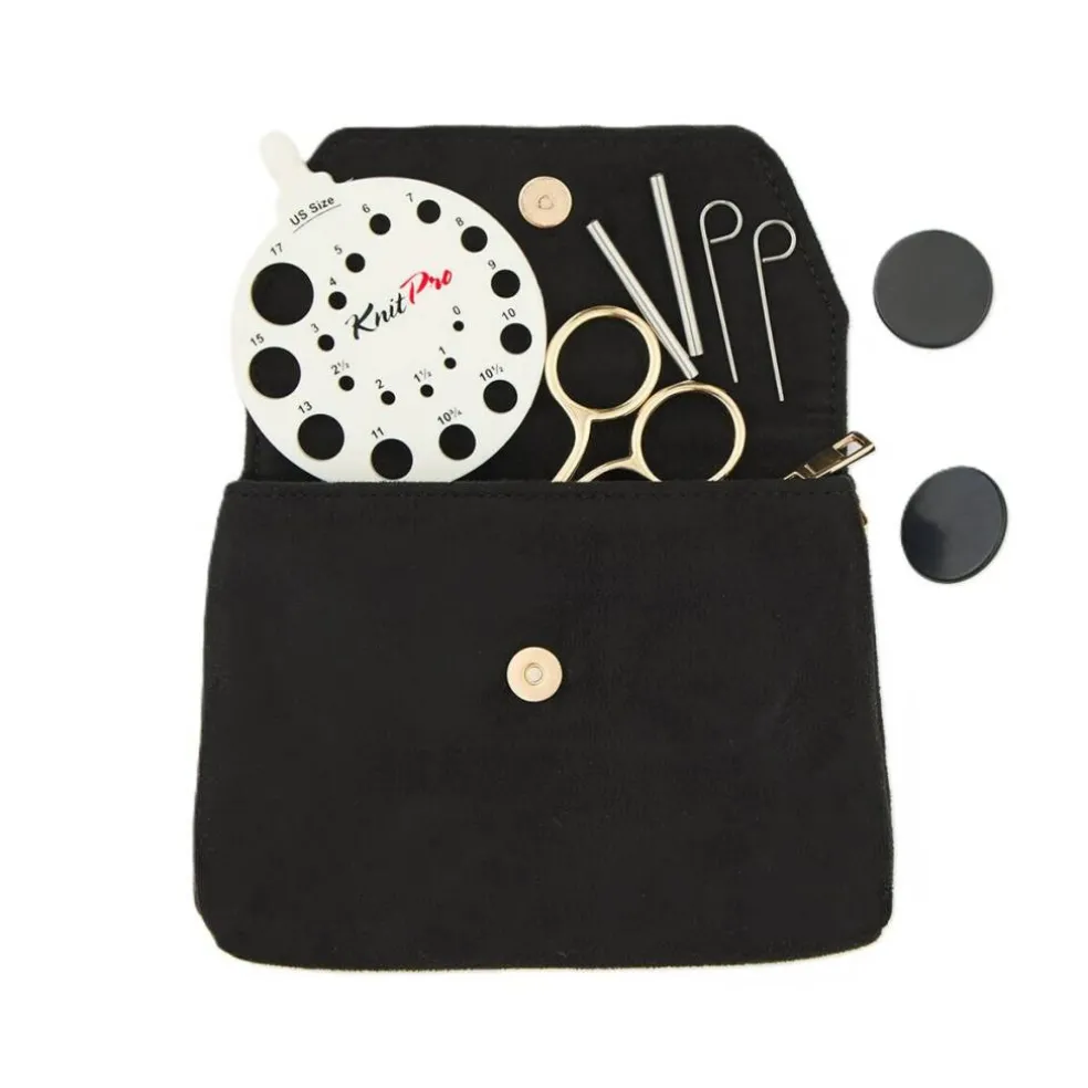 KnitPro Notions Pouch for Knitting Accessories- Beige or Black