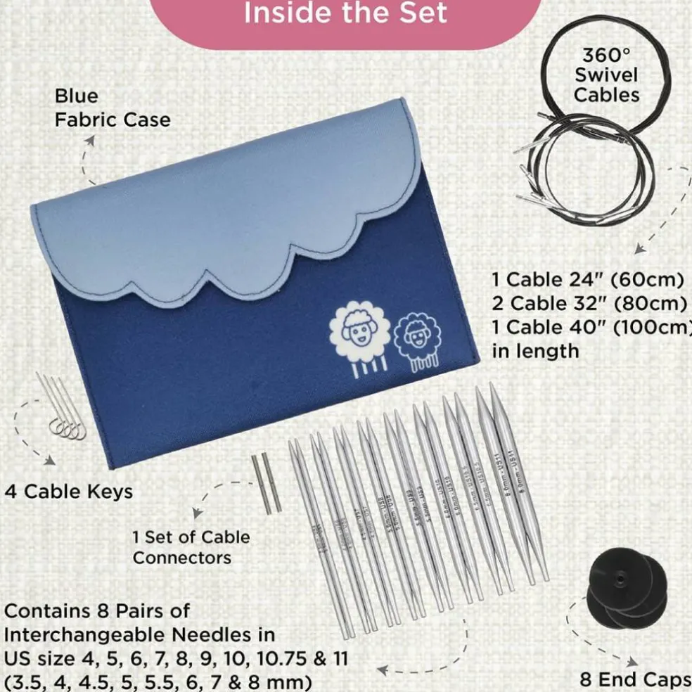 KnitPro Nova Deluxe Interchangeable Knitting Needle Set 5" (13cm)