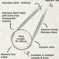 KnitPro Stelo Lace Fixed Circular Knitting Needles 16