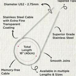 KnitPro Stelo Lace Fixed Circular Knitting Needles 16