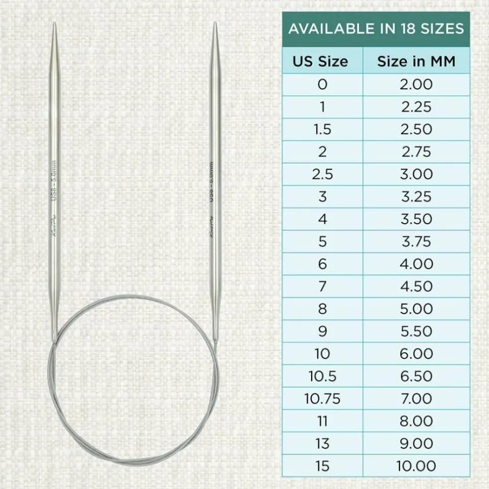 KnitPro Stelo Lace Fixed Circular Knitting Needles 16" (40cm) Size 0 - 15
