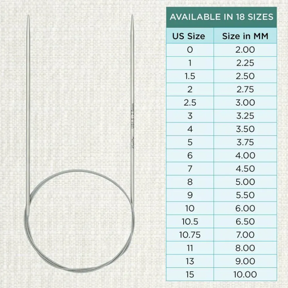 KnitPro Stelo Lace Fixed Circular Knitting Needles 16" (40cm) Size 0 - 15