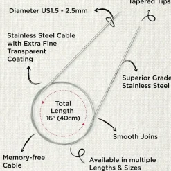 KnitPro Stelo Lace Fixed Circular Knitting Needles 16